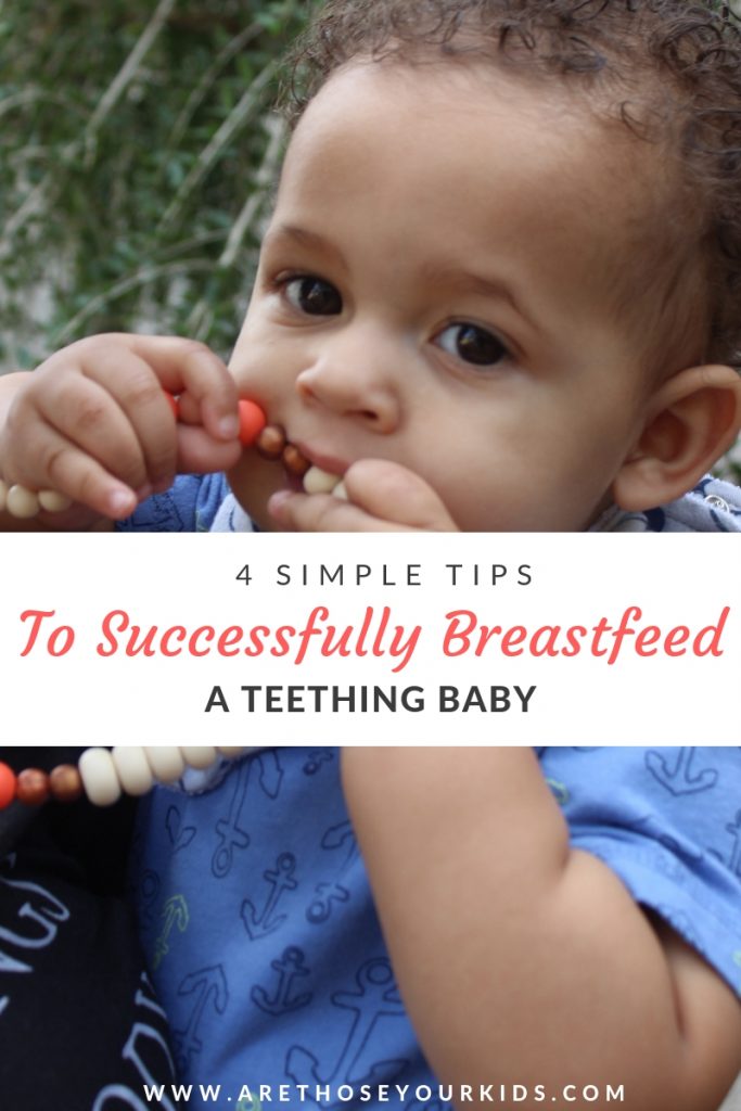 Continuing to breastfeed a teething baby can pose a challenge, especially if you have a biter on your hands! Here are a few tips to make it easier!